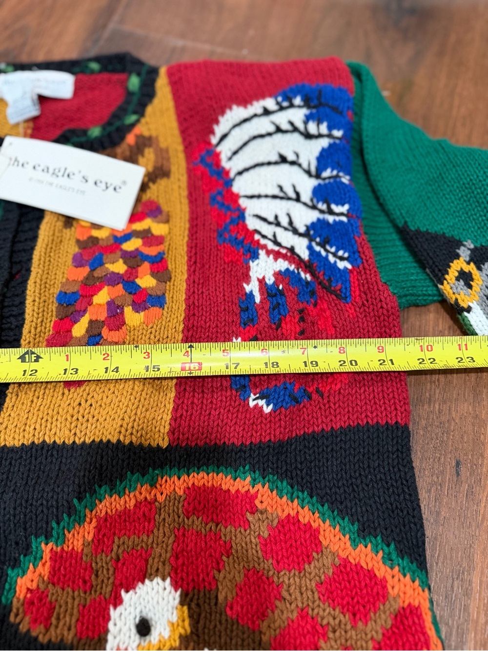 NWT Vintage The Eagle's Eye Cardigan Thanksgiving Pumpkin buttons Sz Small - Picture 4 of 9